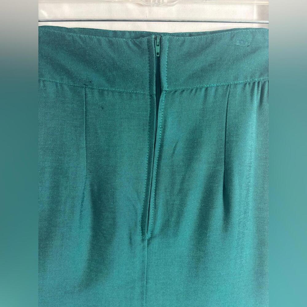 VTG 90s Teal+Black Velvet Structured Blazer and Pencil Skirt Set Size S - Picture 11 of 15